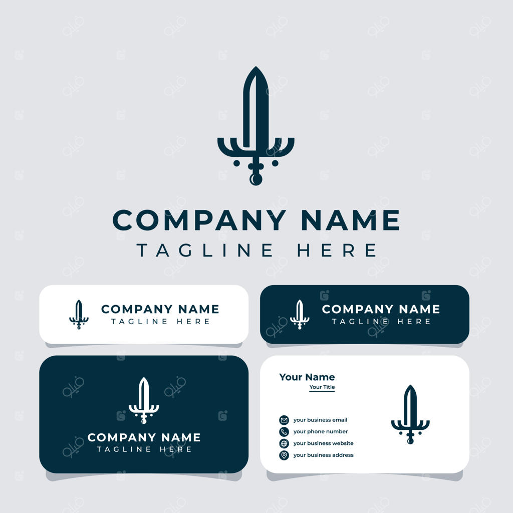 لوگوی ساده شمشیر گوزن، مناسب برای هر کسب‌وکاری.