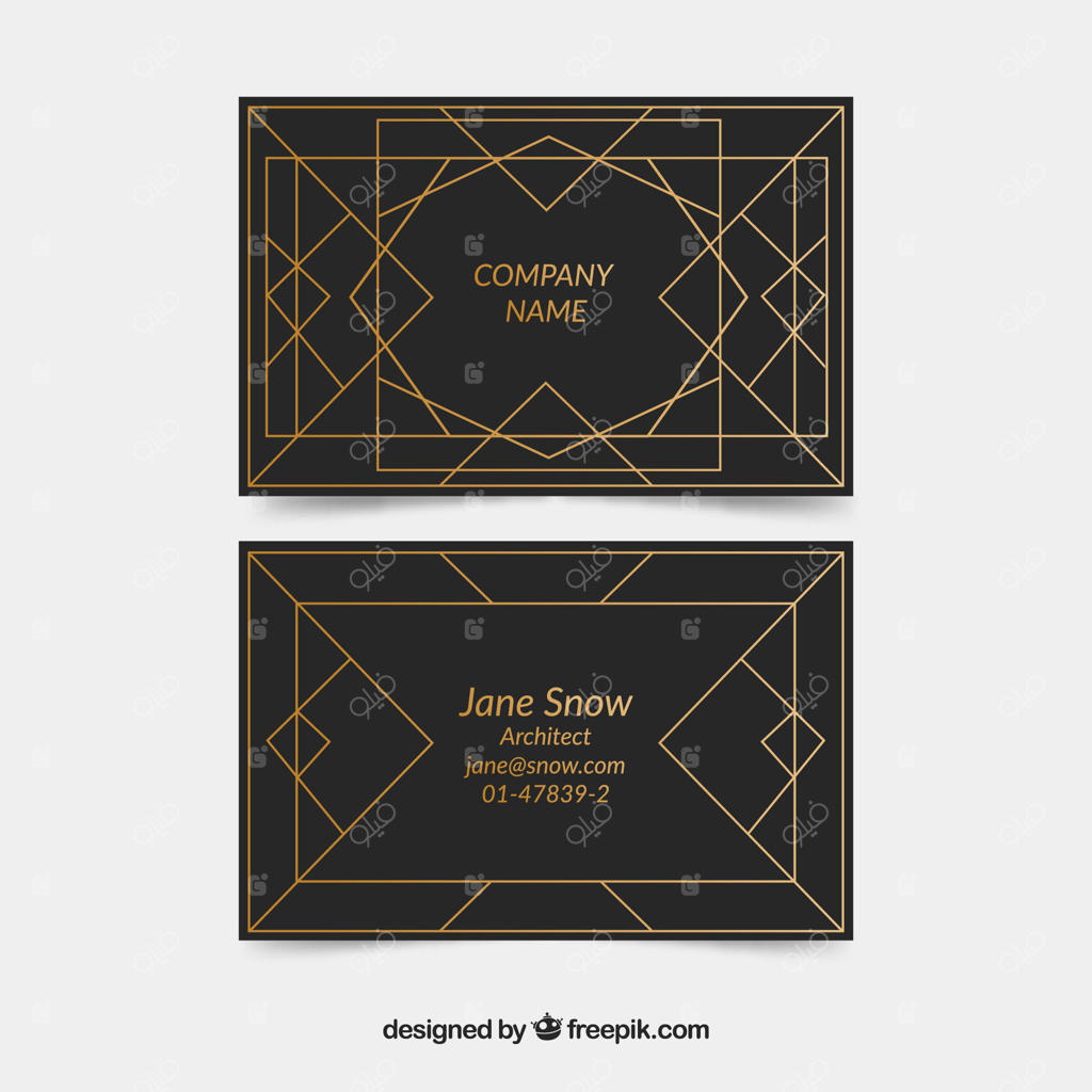 کارت شرکتی به سبک آرت دکو