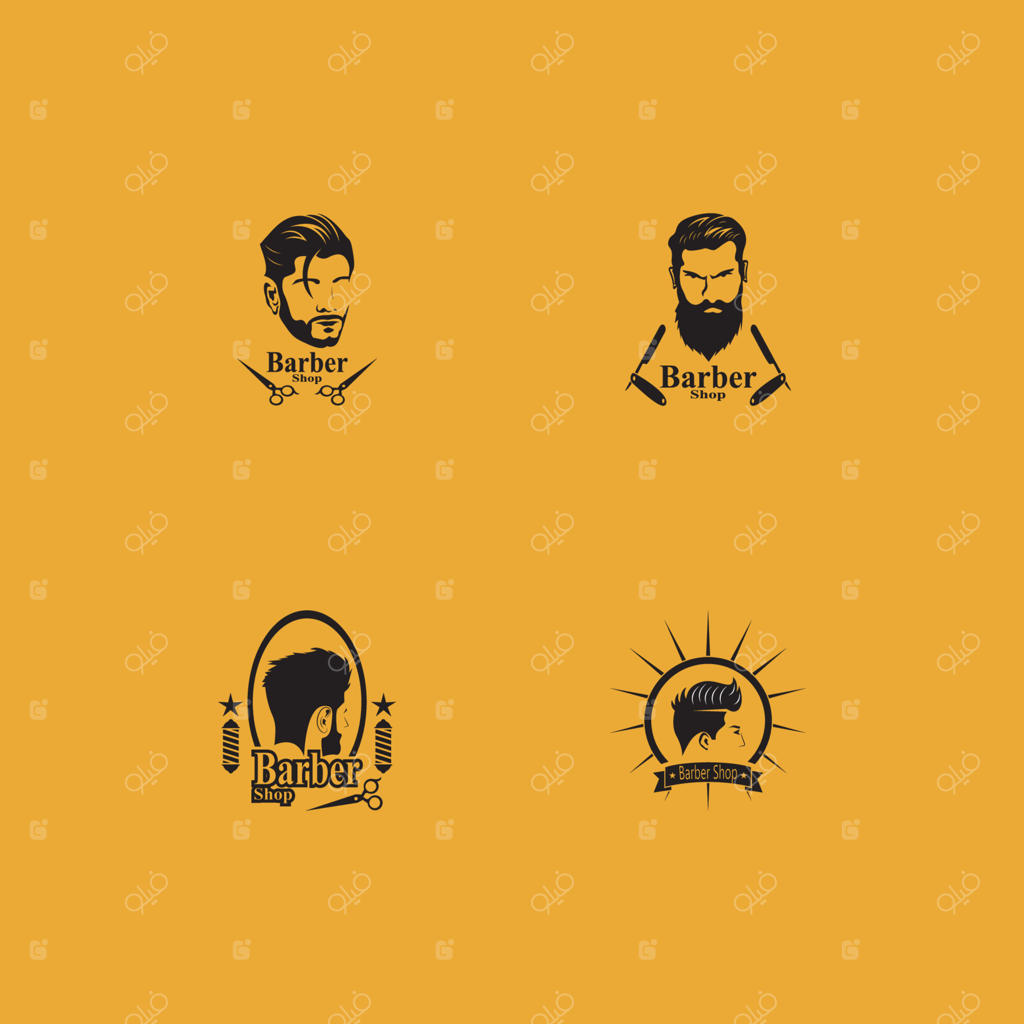 پترن وکتور سیلوئت مدل موی آرایشگاه