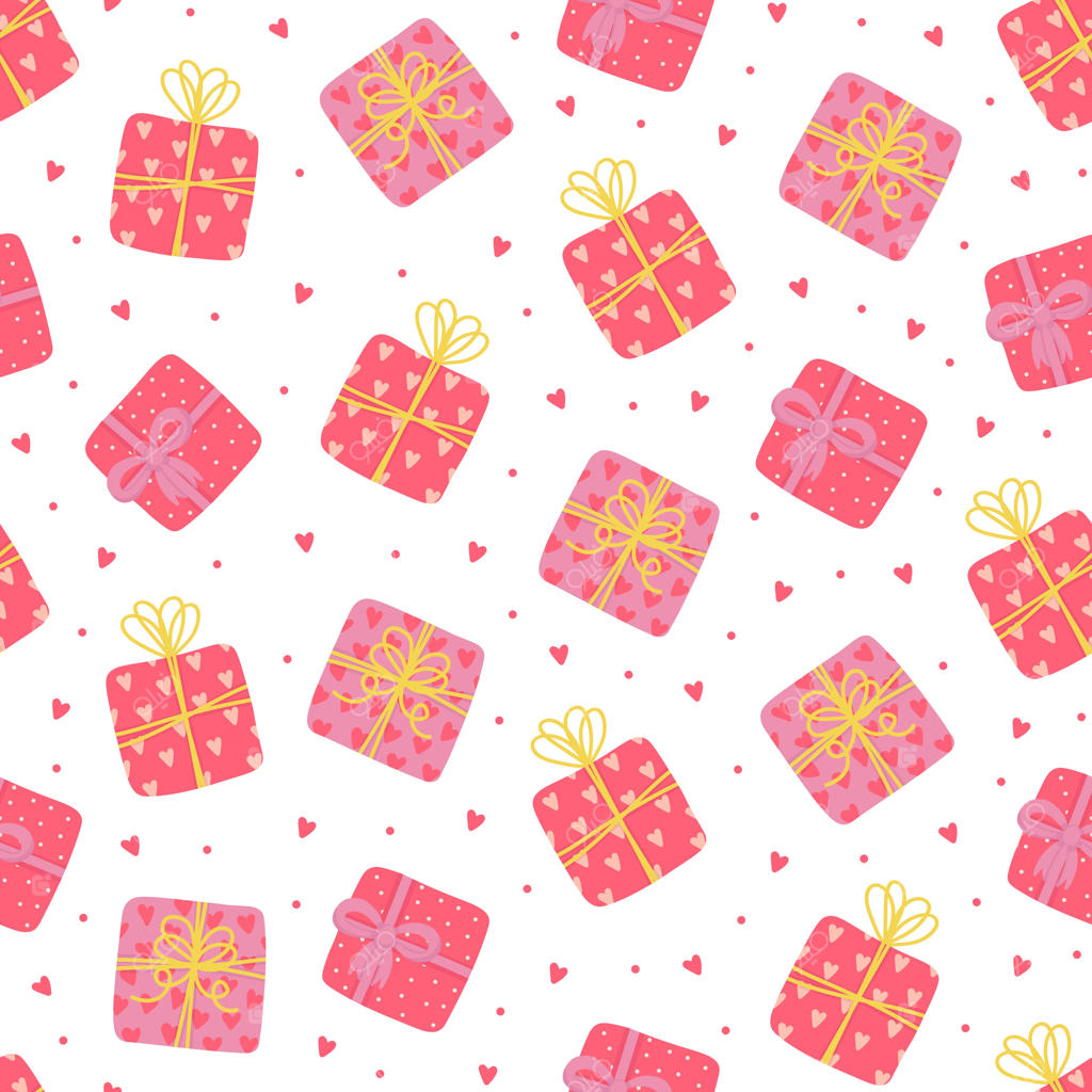 الگوی یکپارچه برای روز ولنتاین با جعبه‌های هدیه