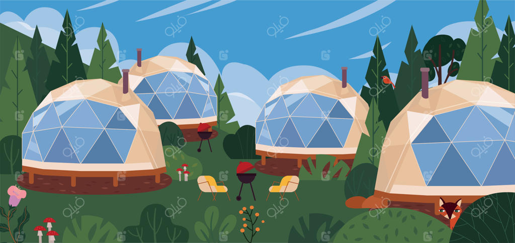 اردوگاه کارتونی با تعطیلات گلامپینگ و کباب برای آخر هفته