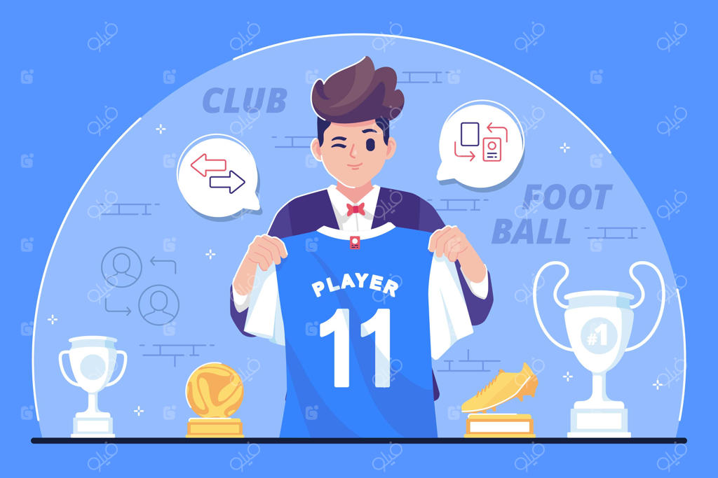 پس‌زمینه‌ای برای تصویرسازی انتقال بازیکن فوتبال