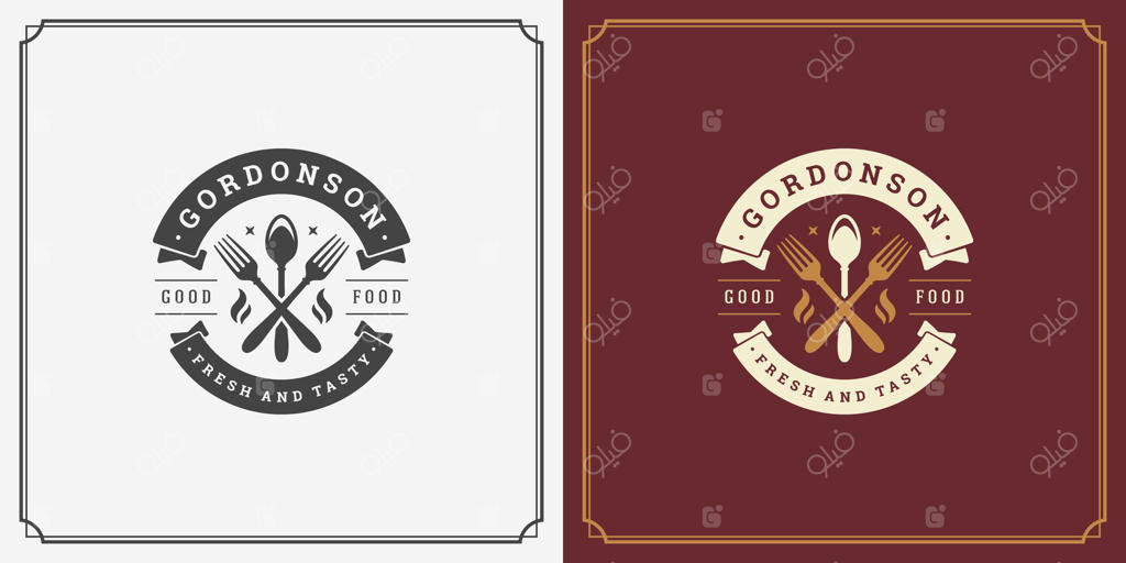 طرح لوگوی رستوران برای منو و تابلوی کافه