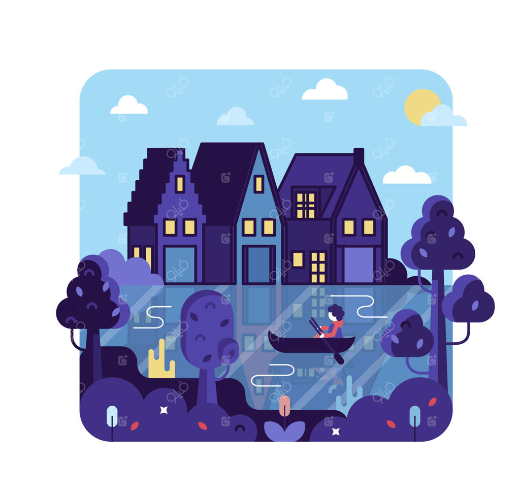 گاراژ چهار قایقه کنار رودخانه و پل