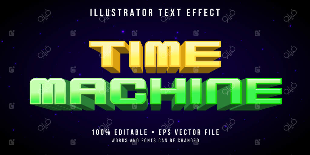 افکت متن قابل ویرایش - به سبک ماشین زمان