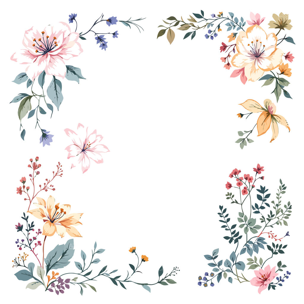 قاب گل با پس‌زمینه سفید