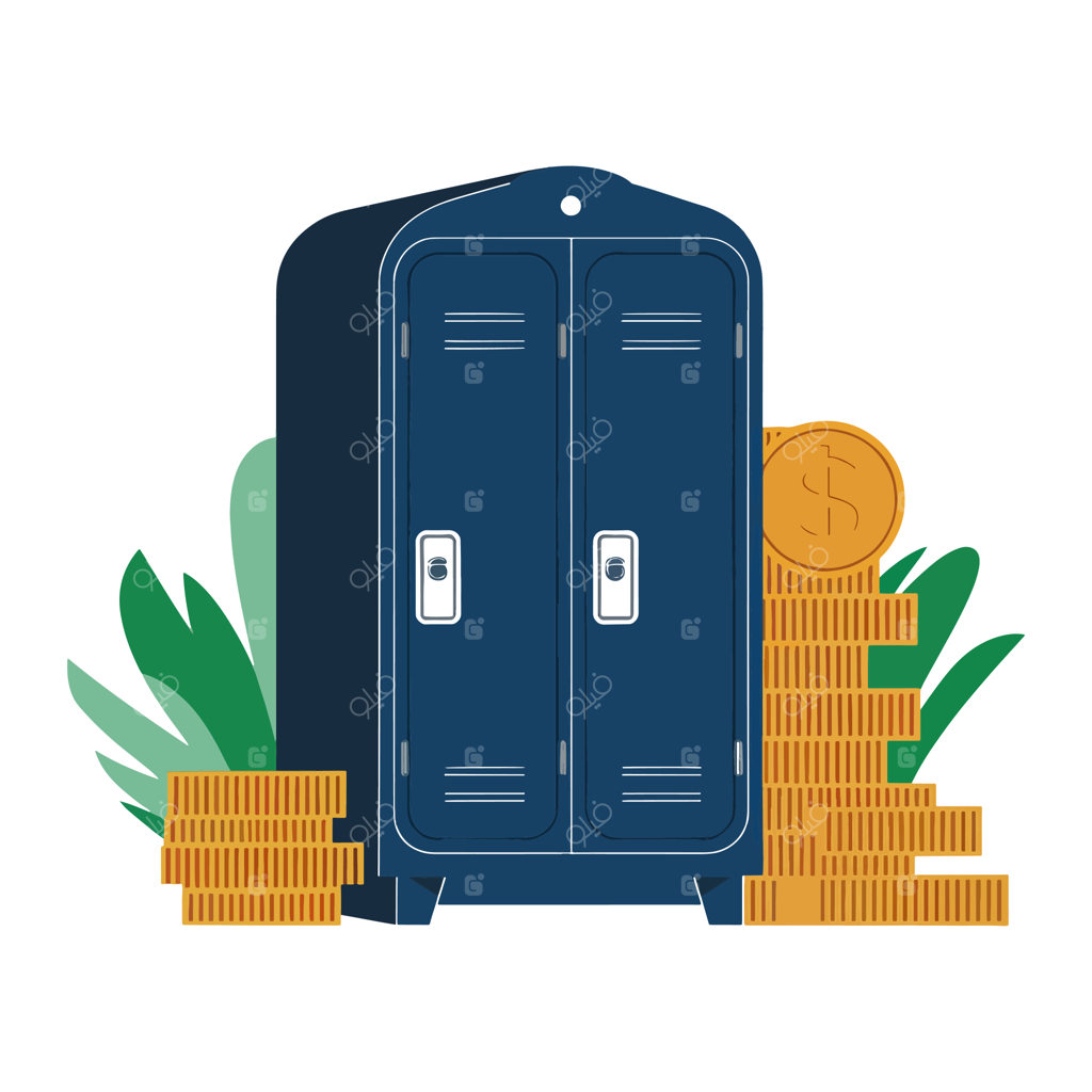 وکتور صندوق امانات بانک با فرمت AI