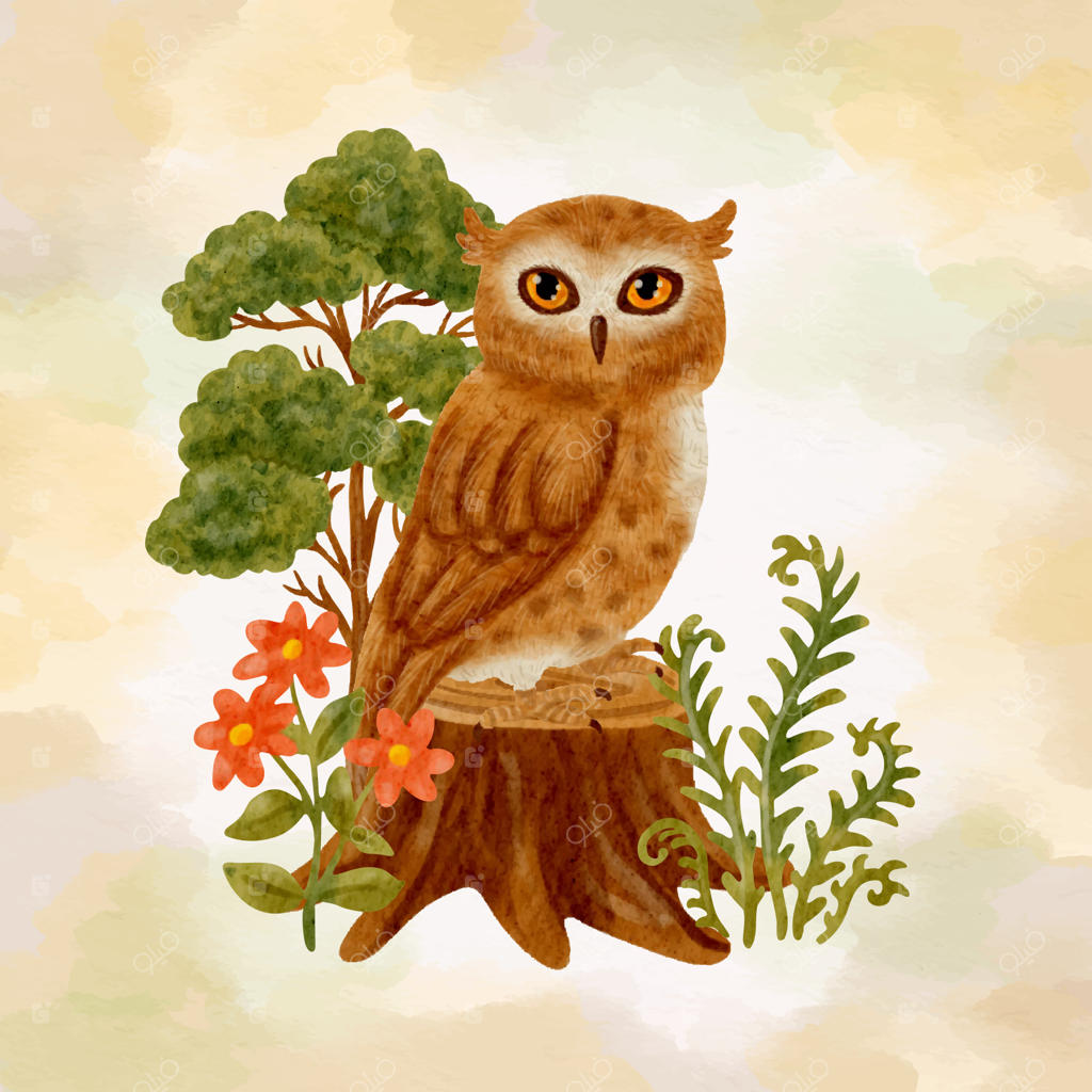 تصویرسازی آبرنگی حیوانات جنگل