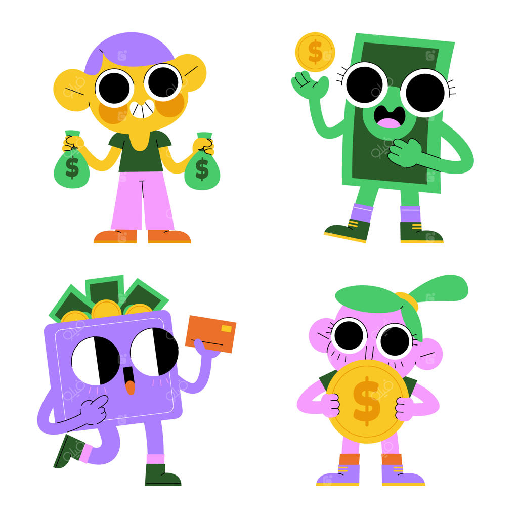 مجموعه برچسب‌های براق پولی