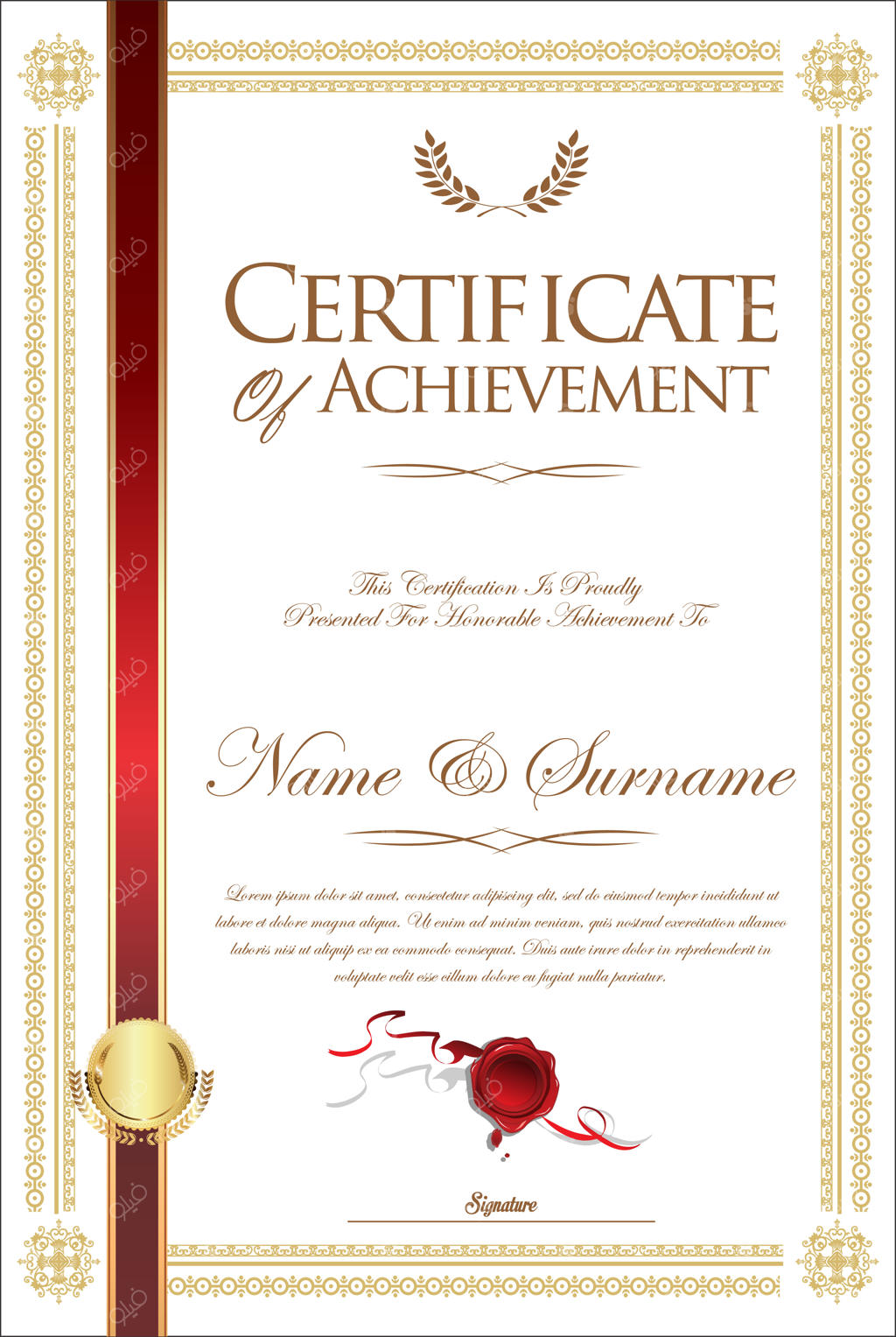 قالب گواهینامه یا دیپلم با طرح رترو