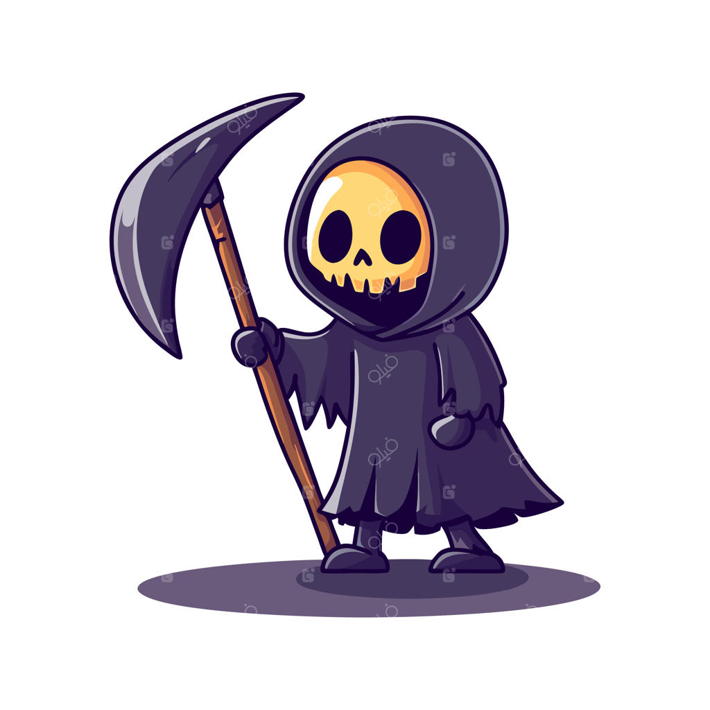 کلیپ‌آرت وکتور فرشته مرگ بامزه با تم هالووین