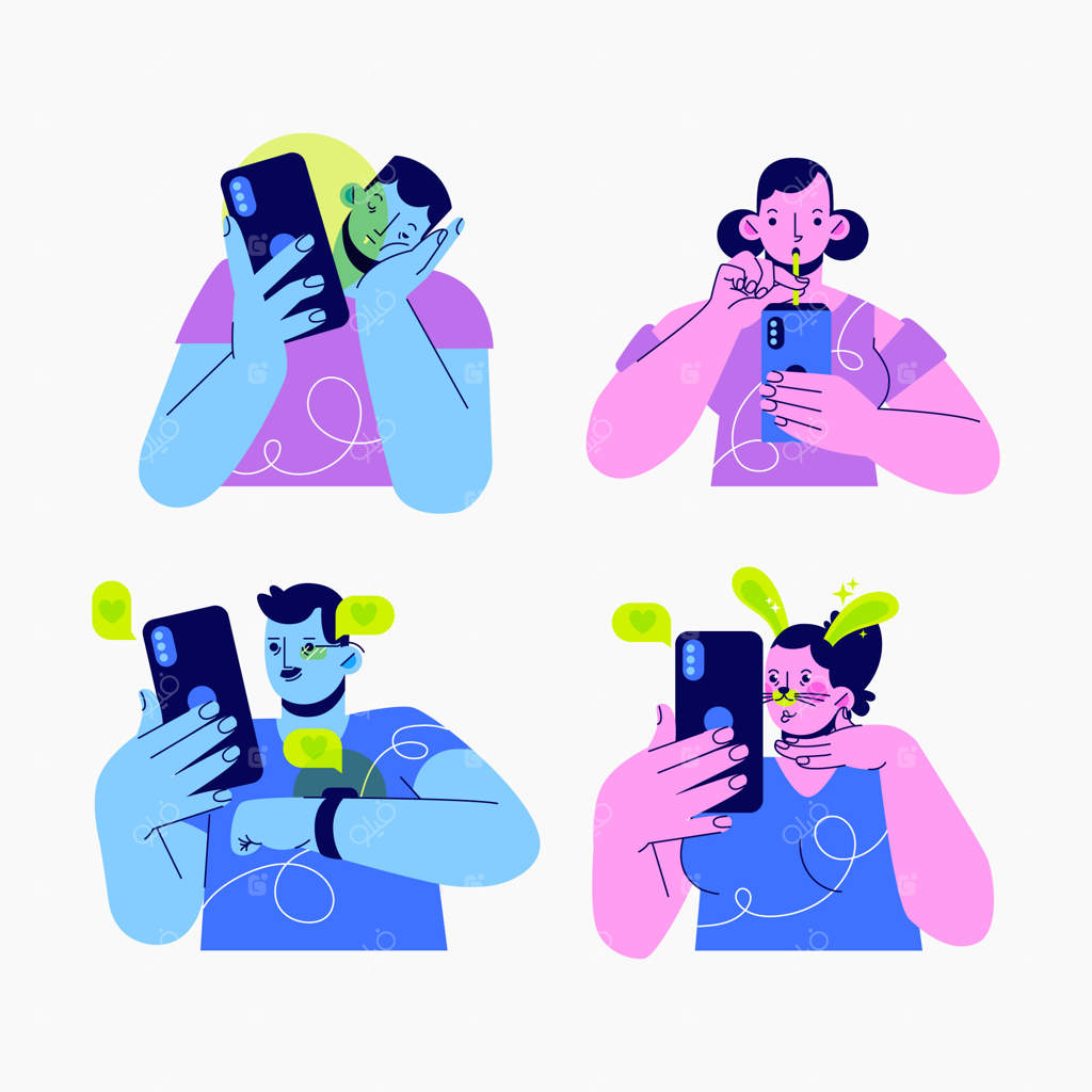 تصویرسازی مجموعه اعتیاد به اینترنت فلت