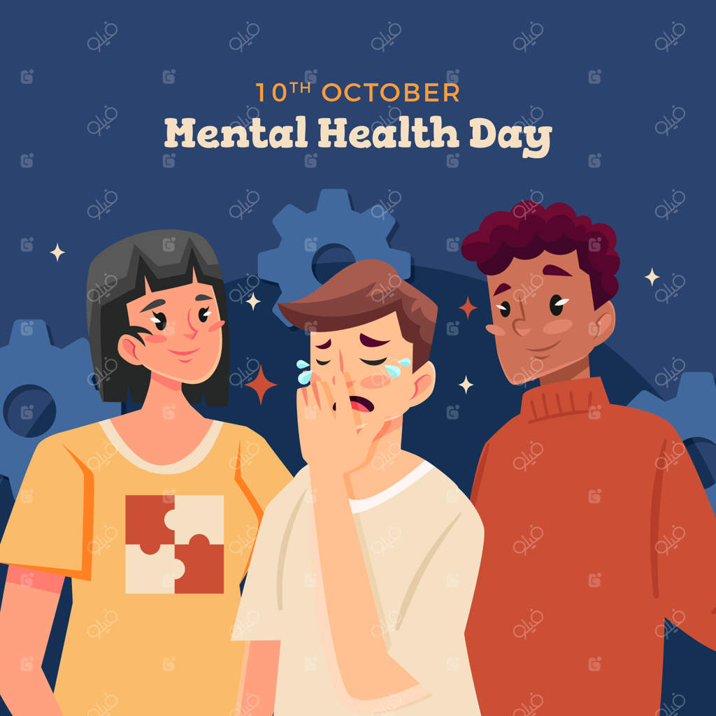 تصویرسازی مسطح برای آگاهی‌رسانی روز جهانی سلامت روان