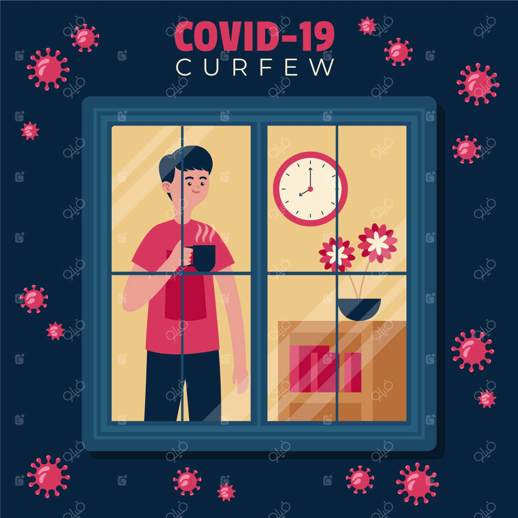 مردی که در دوران قرنطینه ویروس کرونا از پنجره به بیرون نگاه می‌کند