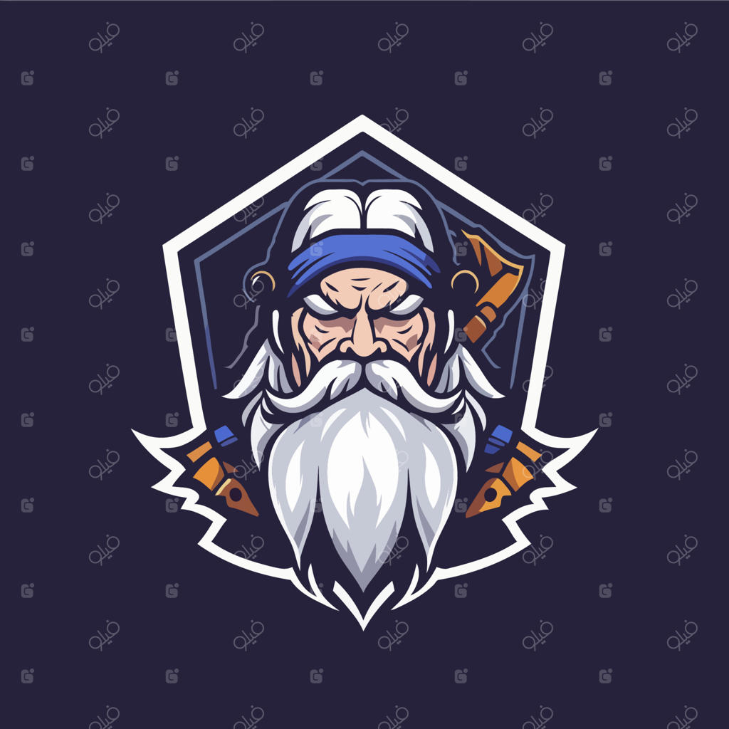 تصویرسازی وکتور جنگجوی پیر با ریش و کلاه، مناسب برای طراحی