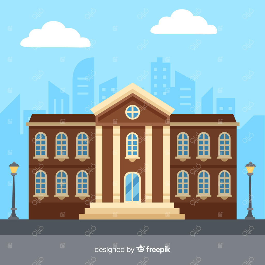 پس‌زمینه ساختمان دانشگاه با طراحی تخت