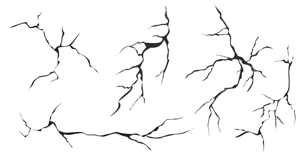 شیشه شکسته، دیوار، تخم‌مرغ، شکاف‌های زمین از نمای بالا. بتن ترک‌خورده، شکاف‌های ناشی از فاجعه، سطح زمین‌لرزه، سطح زمین ویران‌شده، طراحی دست‌کشیده