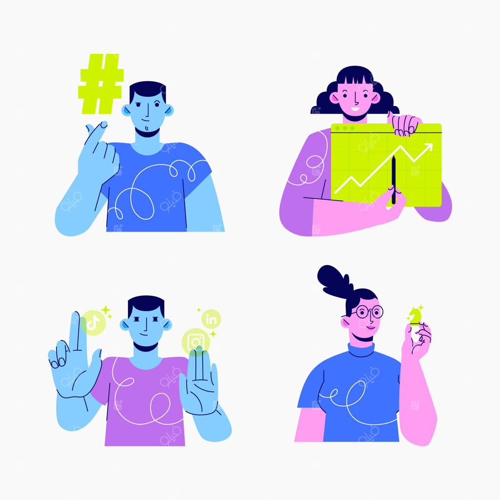 مجموعه‌ای از تصاویر تخت شبکه‌های اجتماعی