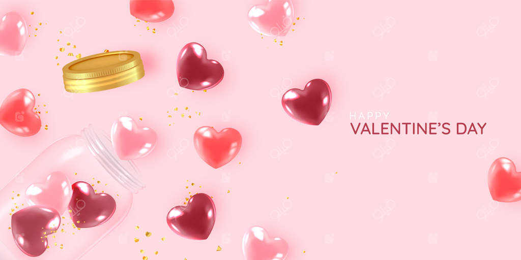 تصویر پس‌زمینه روز ولنتاین با طراحی زیبا و دوست‌داشتنی