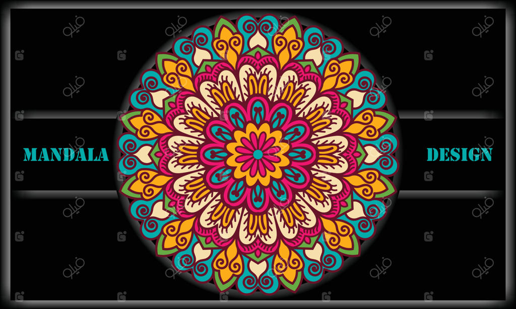 طرح ماندالای رنگارنگ، پس‌زمینه انتزاعی و طرح تزیینی ماندالا