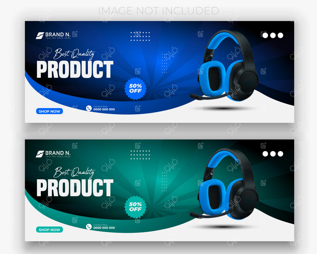 قالب پست شبکه‌های اجتماعی برای تبلیغ محصولات برند هدفون