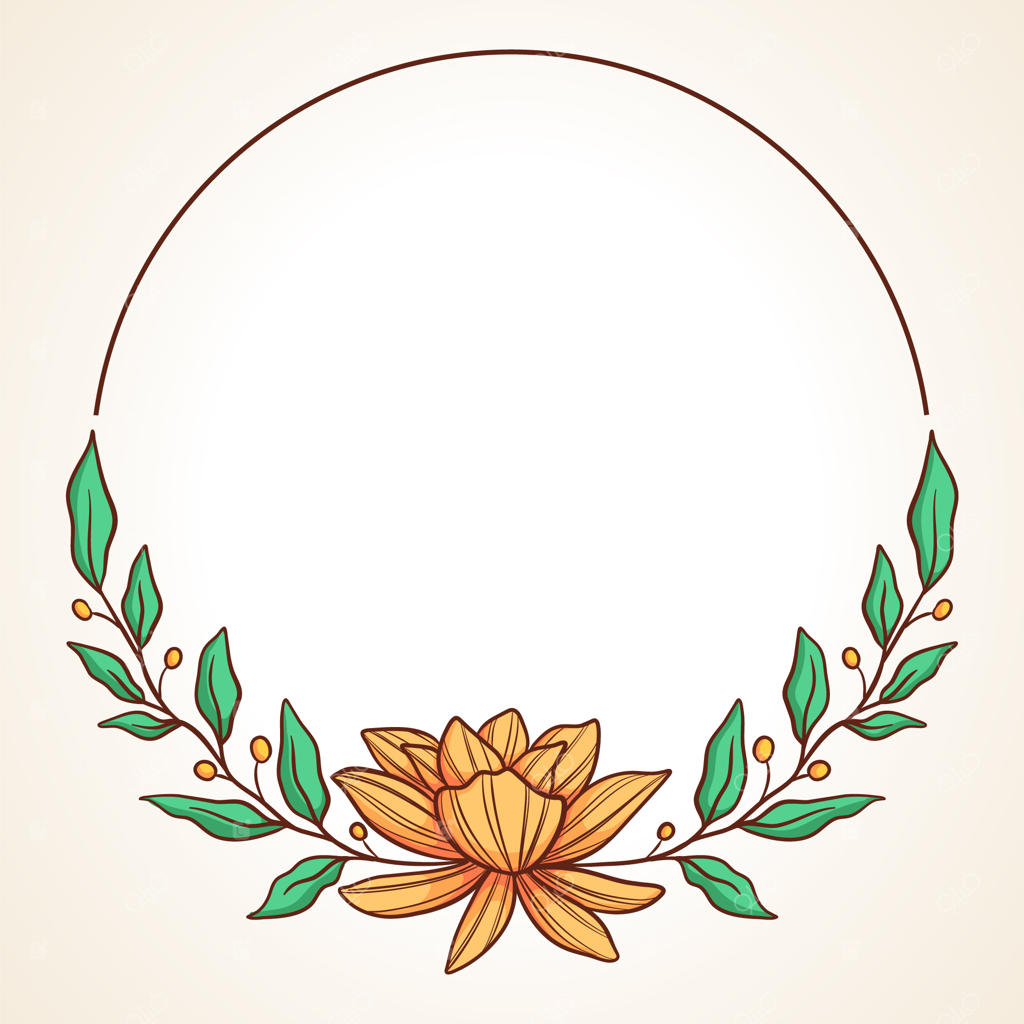 حلقه گل رنگارنگ و قاب گرد با برگ و توت برای کارت دعوت عروسی و تبریک