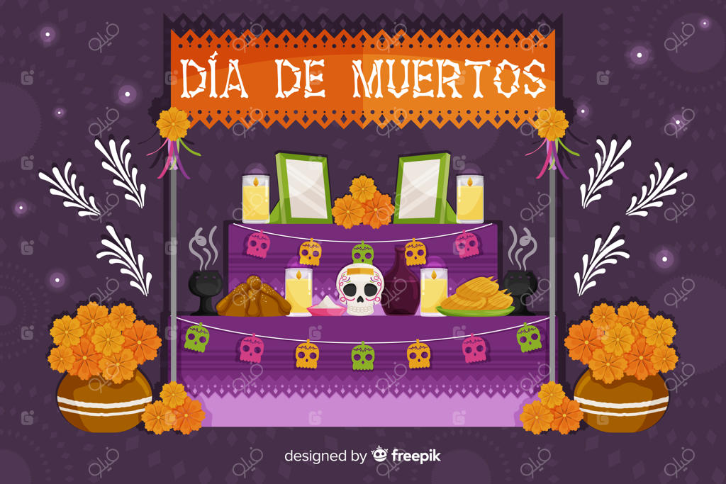 طرح مسطح پس‌زمینه روز مردگان