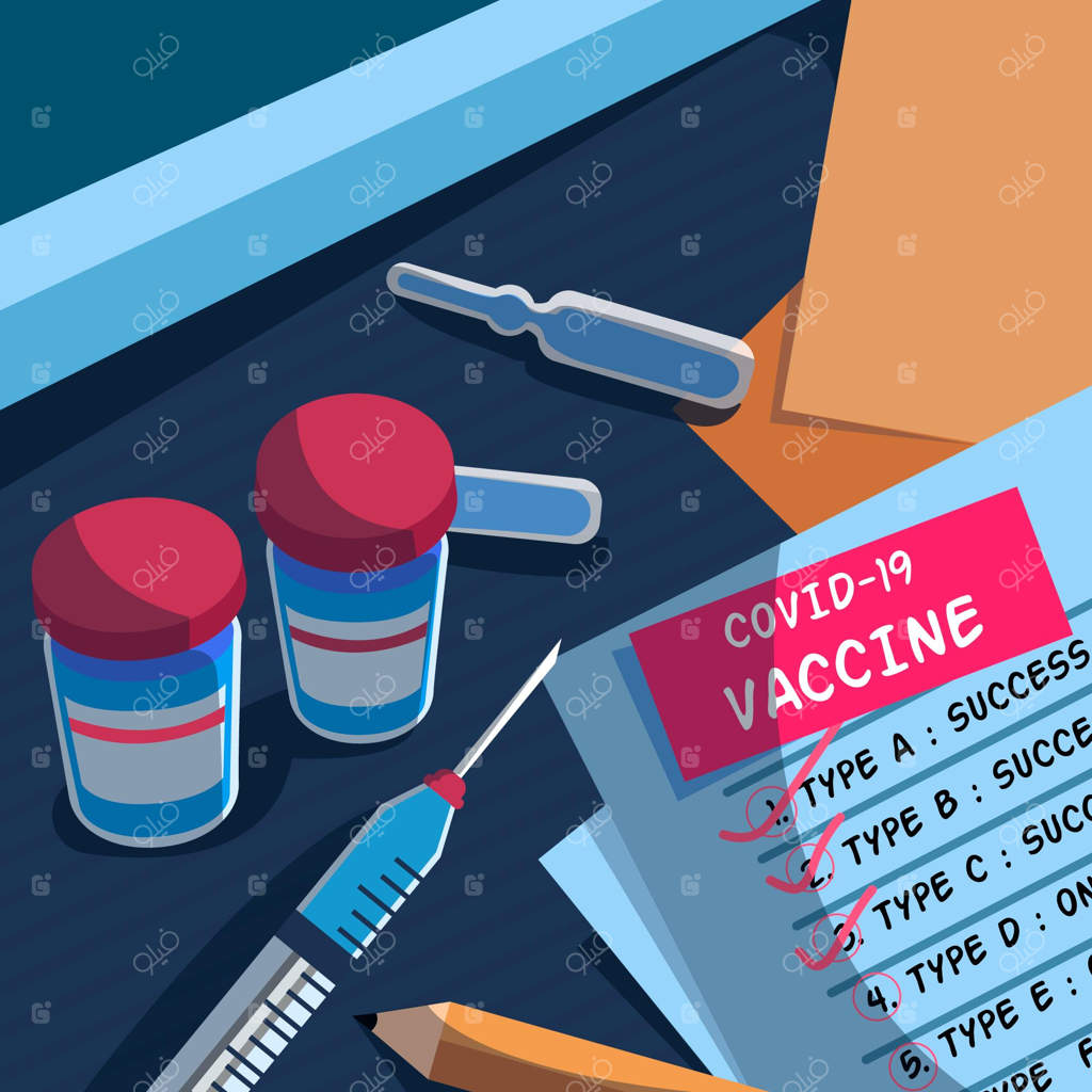 پس‌زمینه‌ای از نقاشی واکسن کرونا