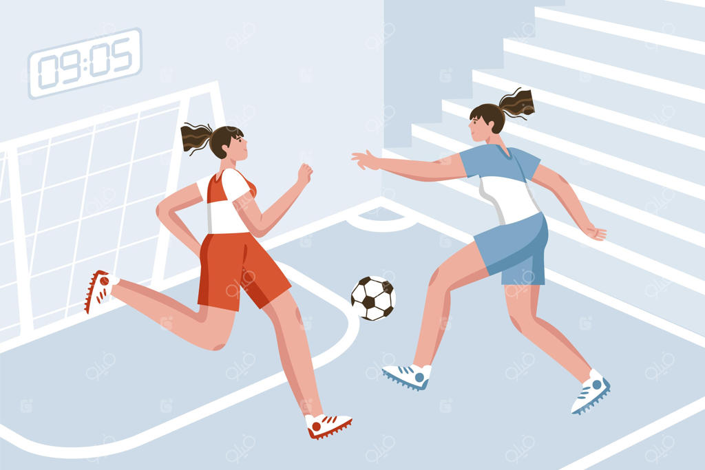 زمین فوتسال با بازیکنان