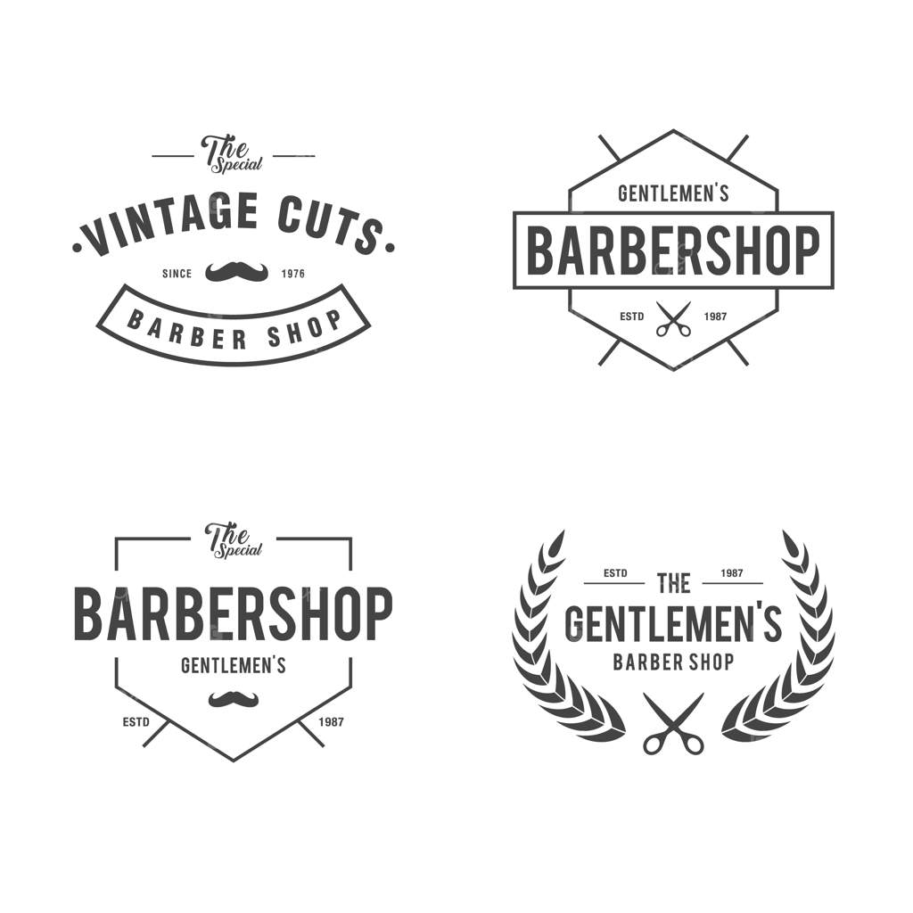 برچسب طراحی قدیمی برای آرایشگاه مردانه