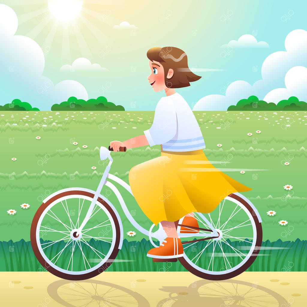 طرح روز جهانی دوچرخه‌سواری با گرادیان رنگ‌ها