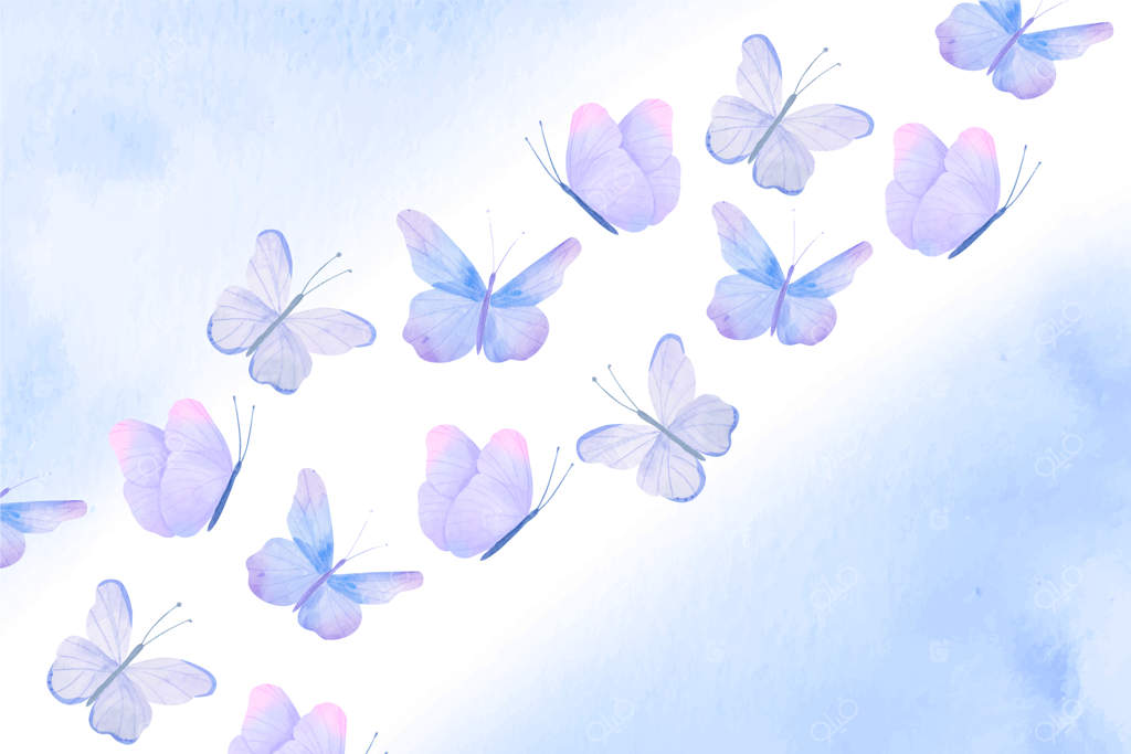 پس‌زمینه پروانه رنگارنگ با آبرنگ