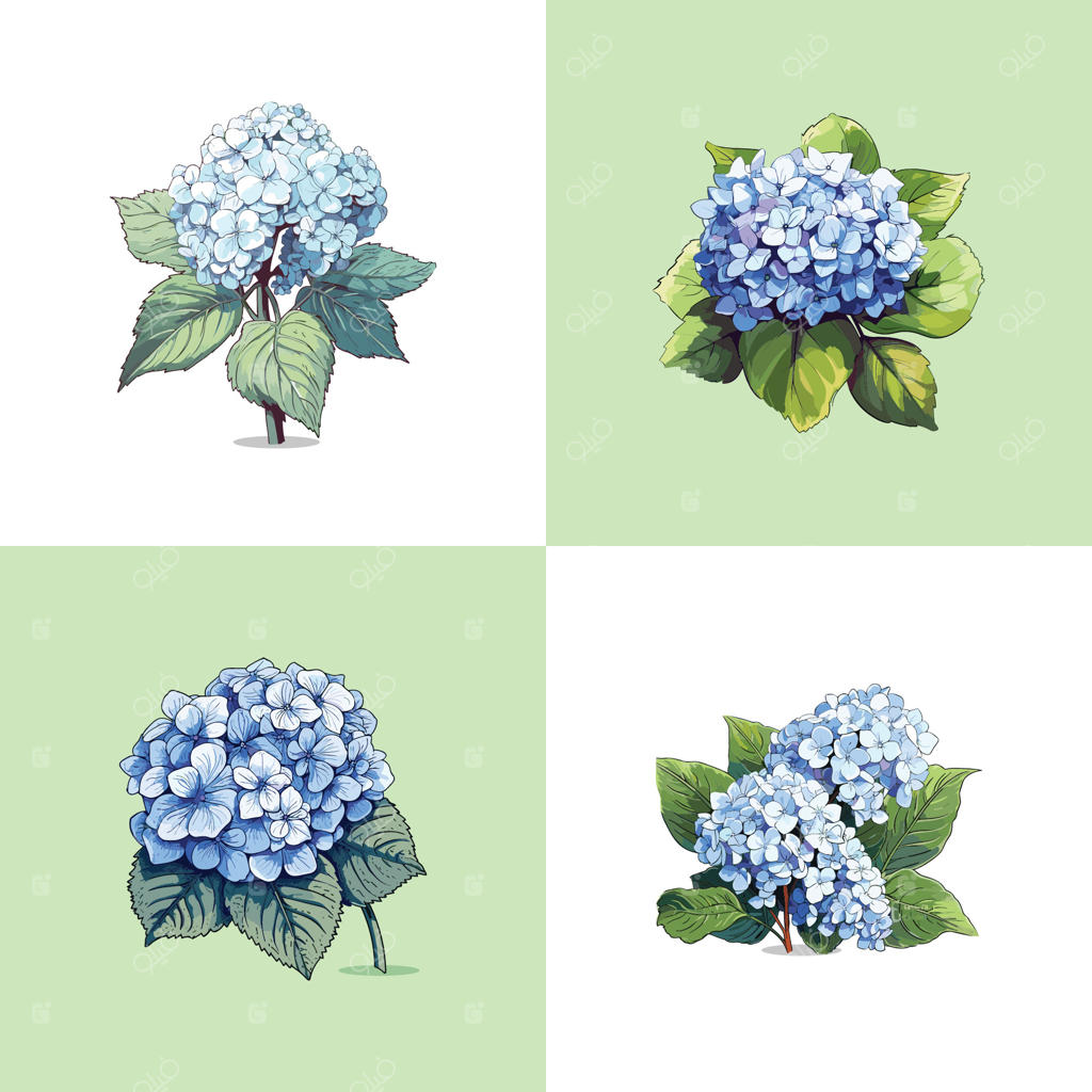 تصویر وکتور گلی ترسیمی هیدرانژیا