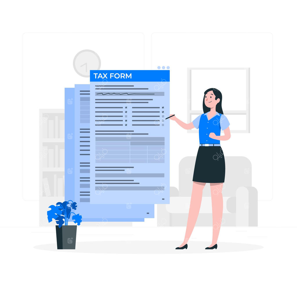 تصویر مفهومی فرم مالیاتی