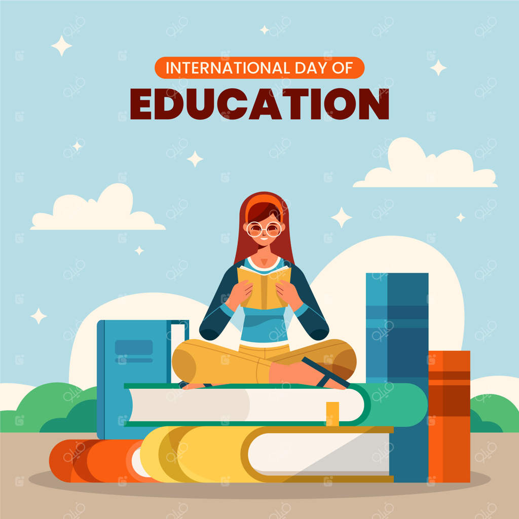 تصویرسازی مسطح برای روز جهانی آموزش
