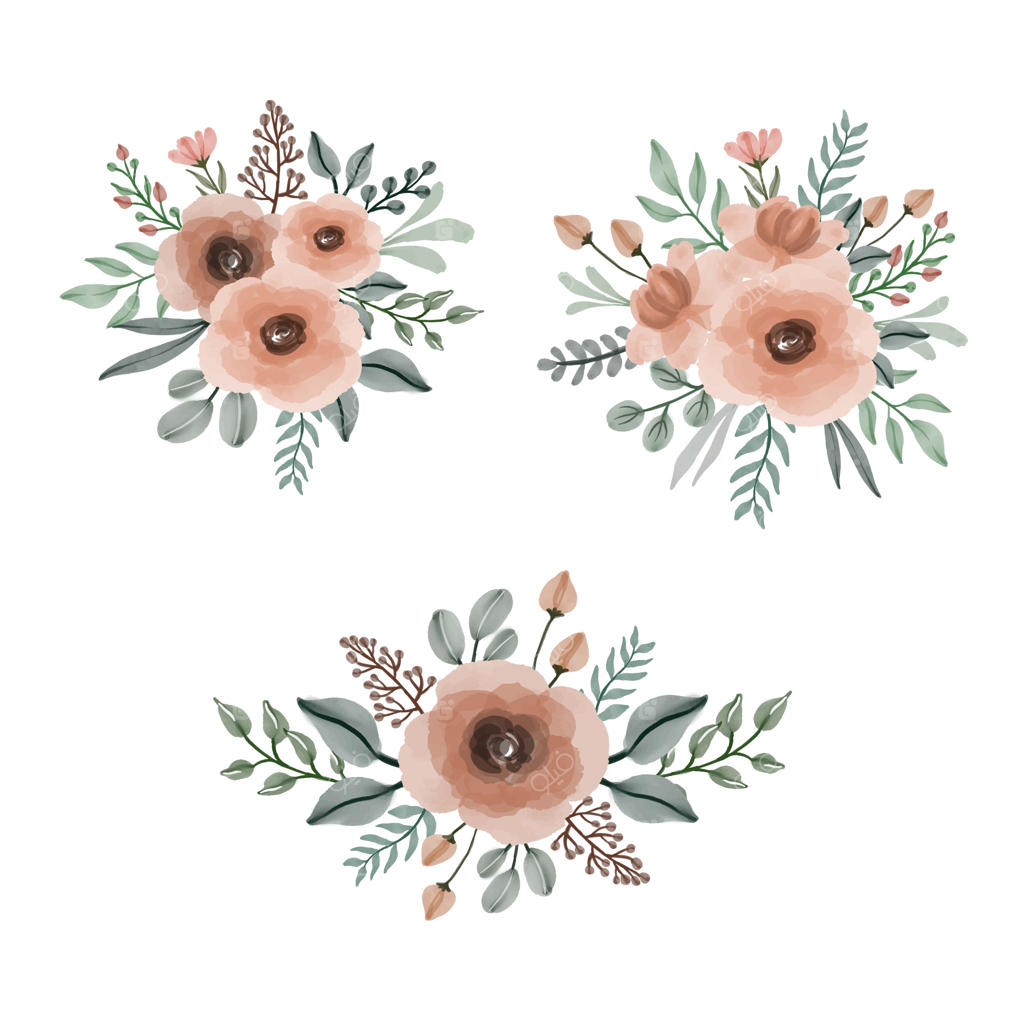 مجموعه‌ای از چیدمان‌ های گل‌ های آبرنگی