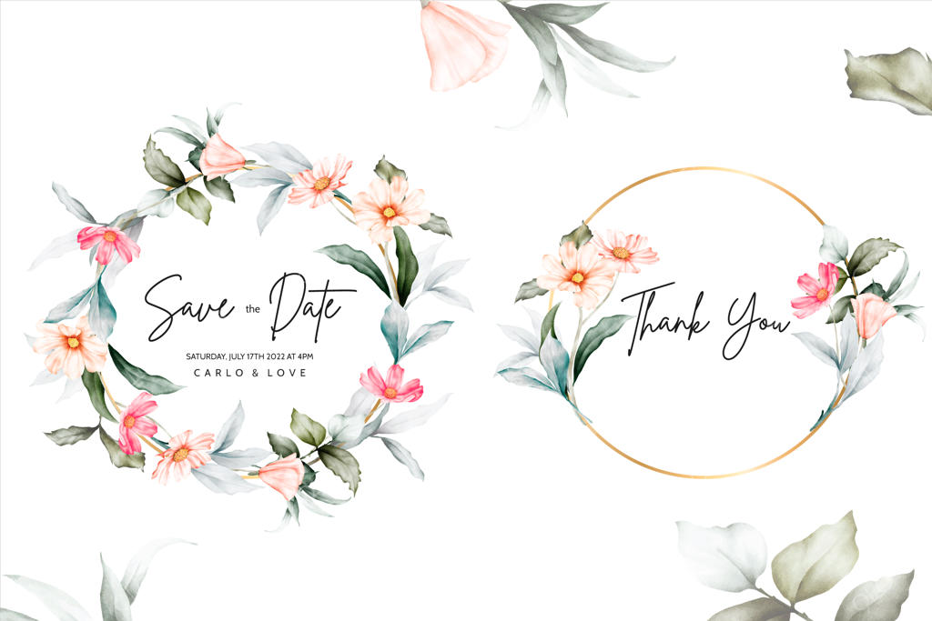 قاب گل‌های آبرنگی زیبا