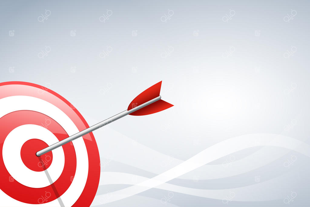 پیکان به هدف اصابت می‌کند، زمینه با امواج. تصویر وکتور