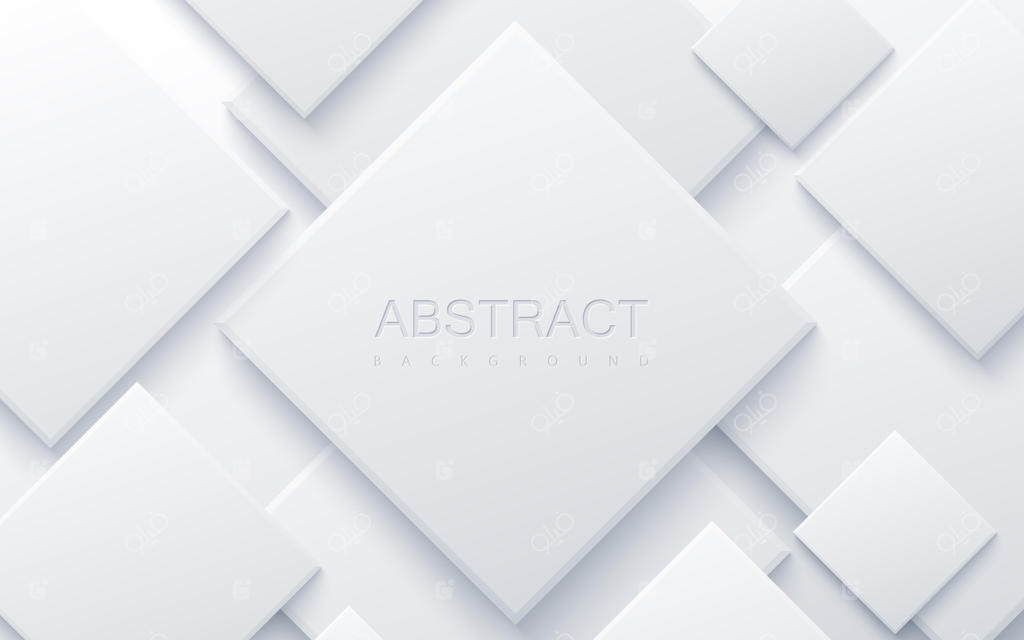 پس‌زمینه انتزاعی با مربع‌های هندسی سفید