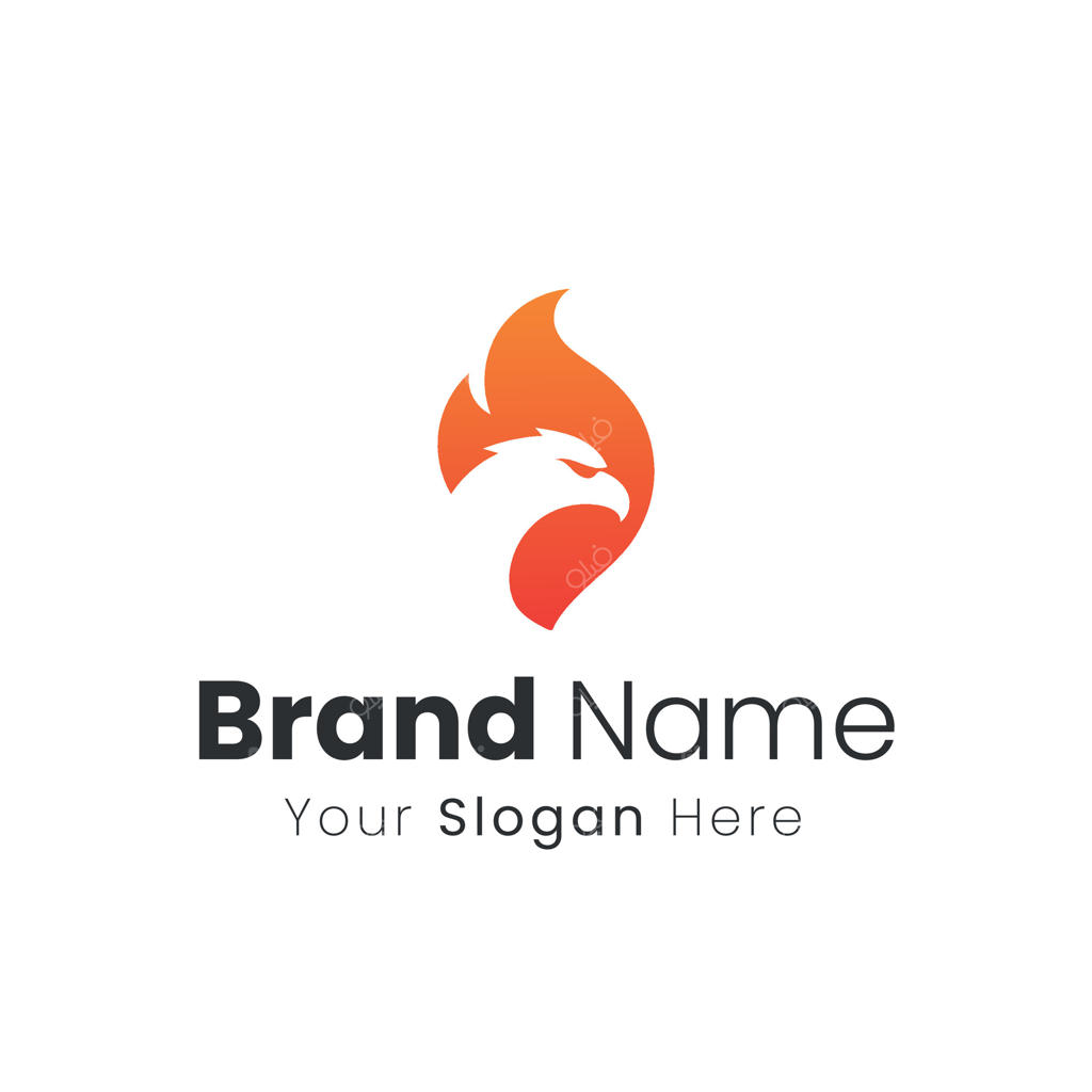 طرح لوگوی هویت برند عقاب آتشین برای شرکت‌های قدرتمند