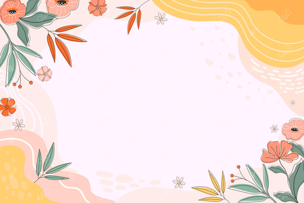 پس‌زمینه گل‌دار انتزاعی با طراحی دستی