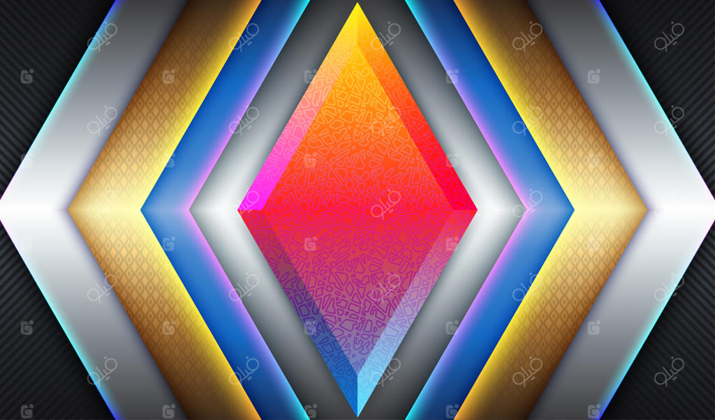 حرکت نور درخشان و کنتراست فلش‌های هندسی مدرن