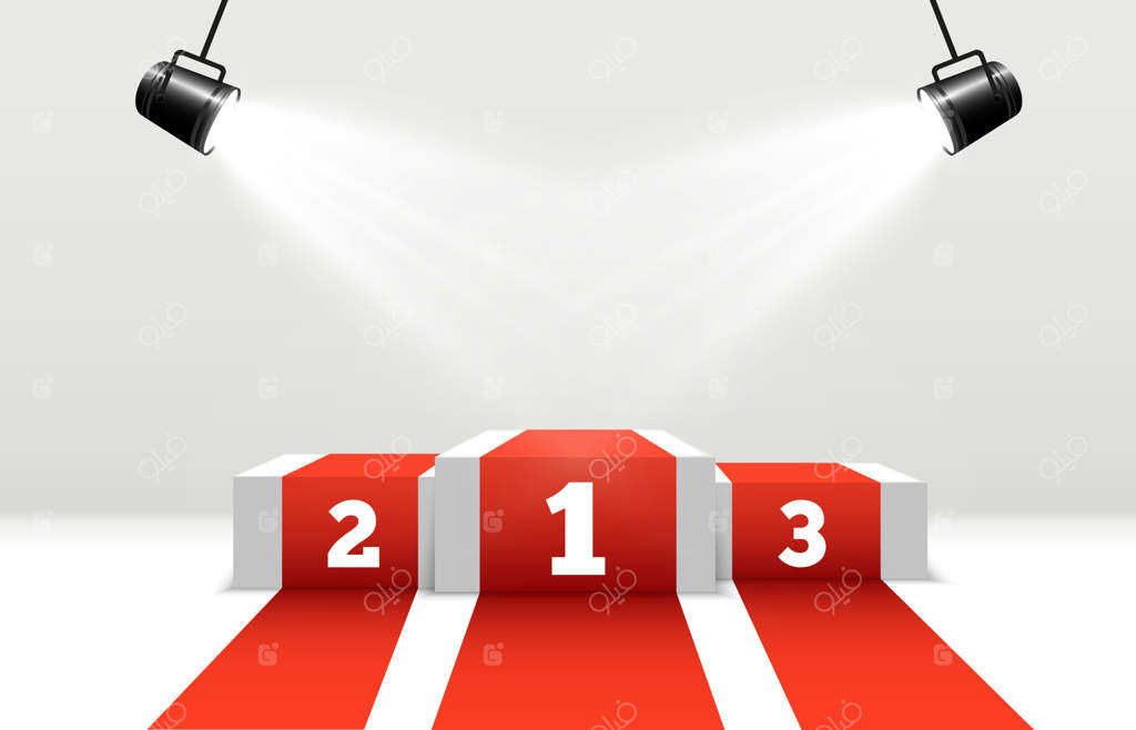 تجهیزات روشنایی و سکو برای تقدیر از برندگان جوایز.