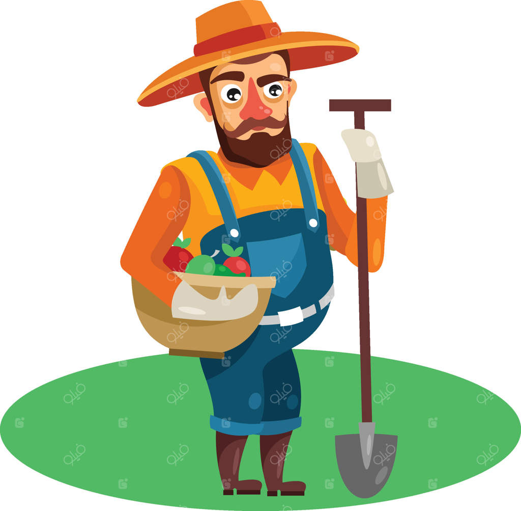 تصویرسازی کشاورز در مزرعه - وکتور حرفه‌ای