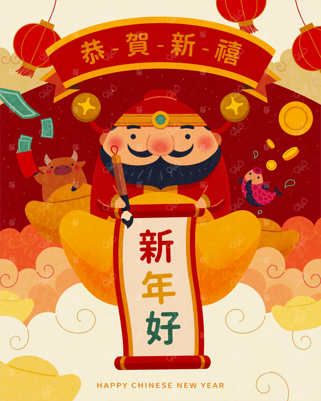 سال نو با الهه ثروت دوست‌داشتنی و چاقشان