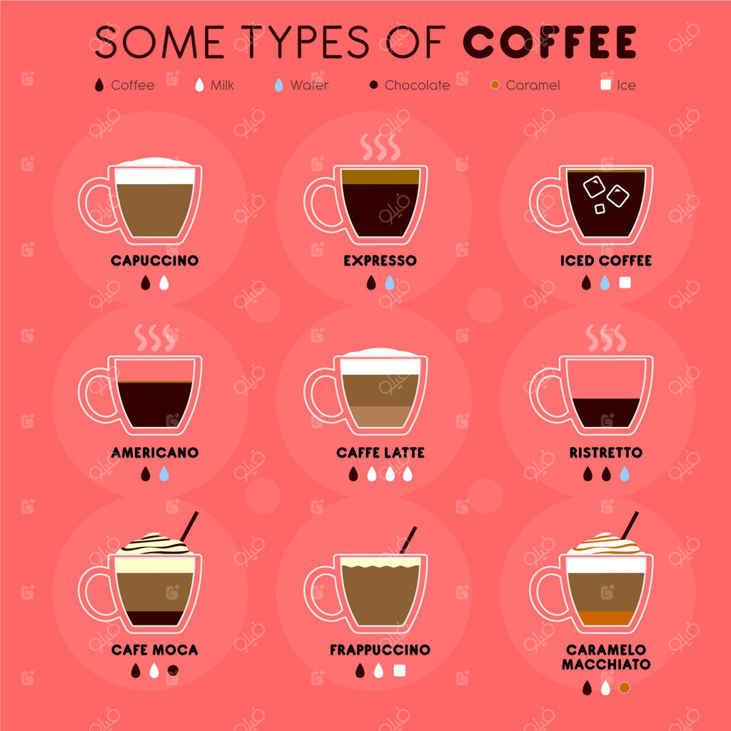اینفوگرافیک انواع قهوه