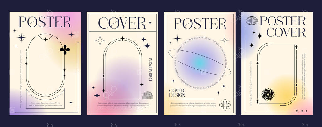 پوسترهای پس‌زمینه با گرادیان زیبا و سبک Y2K