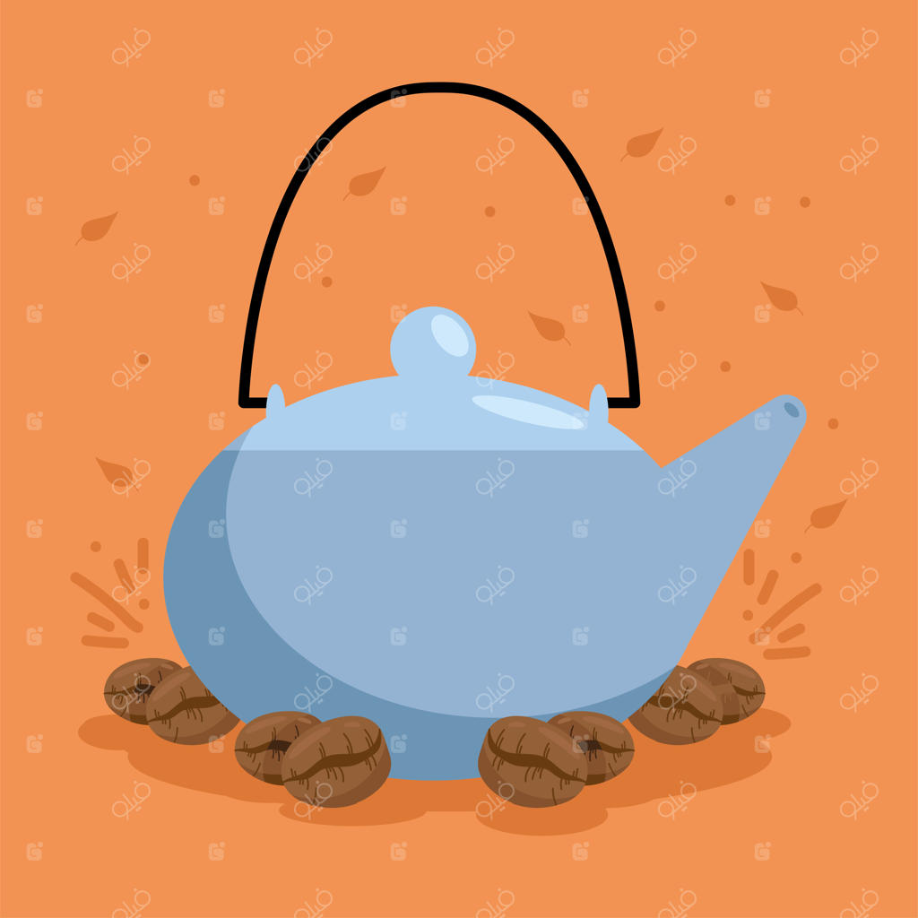 قوری قهوه با دانه‌ها