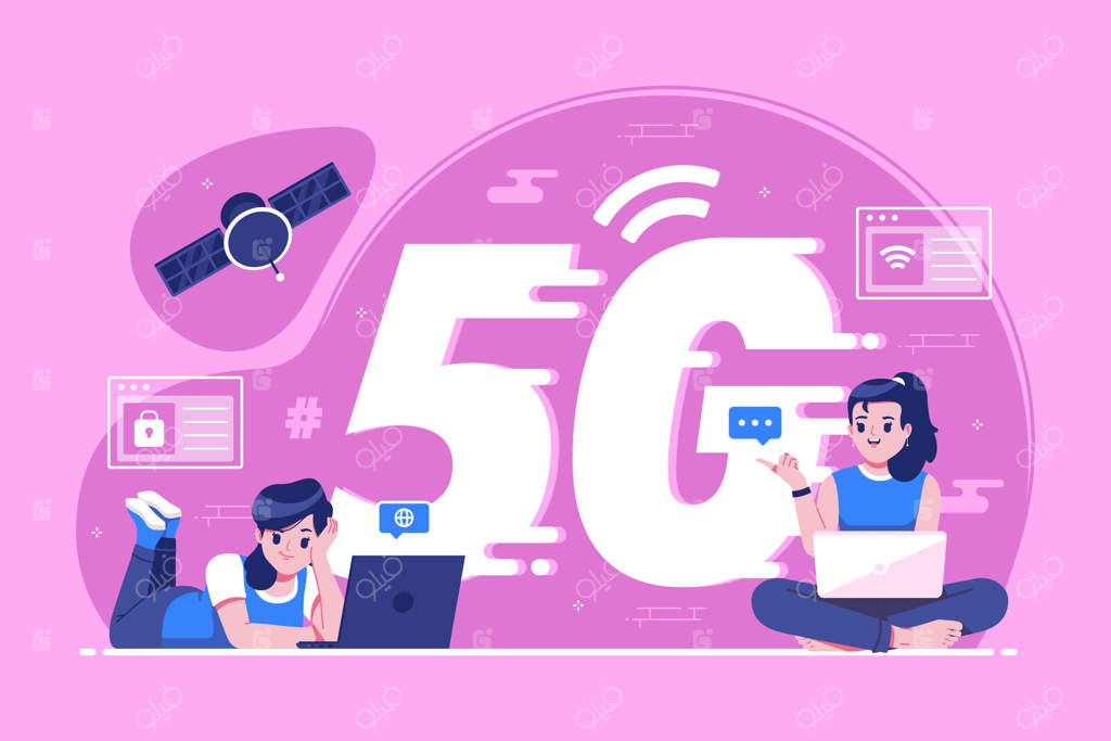 مفهوم اتصال شبکه جهانی 5G - تصویرسازی