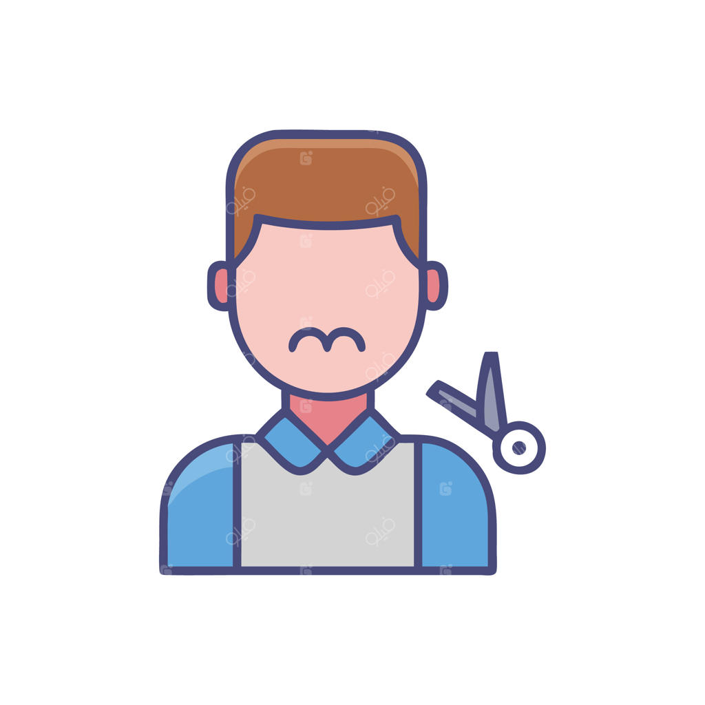 آیکون آرایشگاه مینیمالیستی با قیچی روی زمینه سیاه